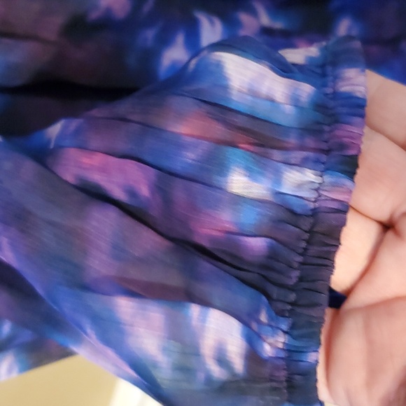 Rahi Leila Long Sleeve Cross Front Cutout Purple Tye-Dye Print Size XL NWOT'S - Picture 7 of 12